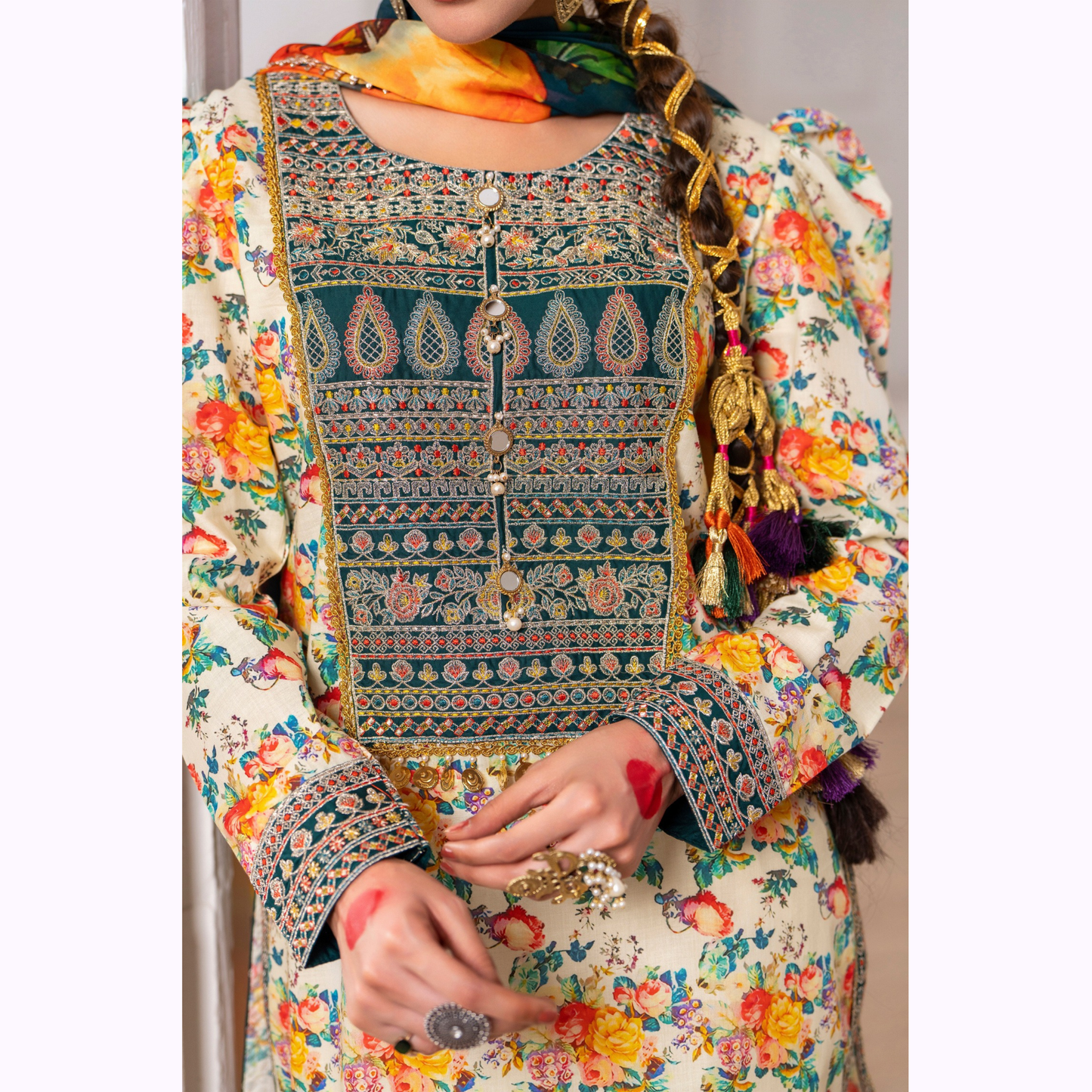 3 Pc Luxury Embroidered trendy Farshi Shalwar Collection | Eid Wear | karma collection