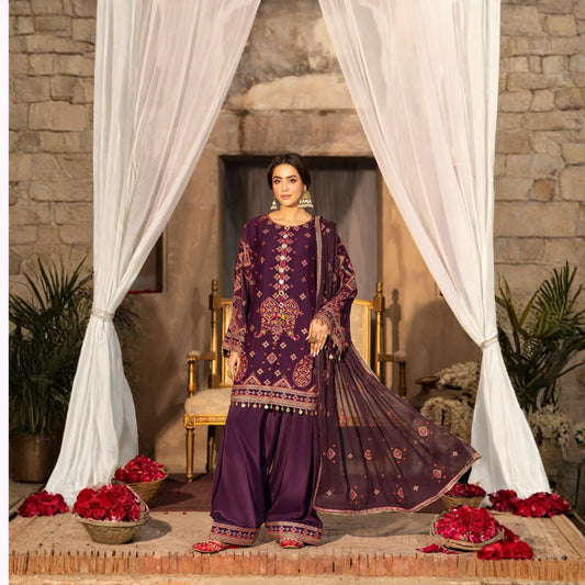 F-527 "Saj Dhaj" Embroidered Georgette Collection by Karma Collection