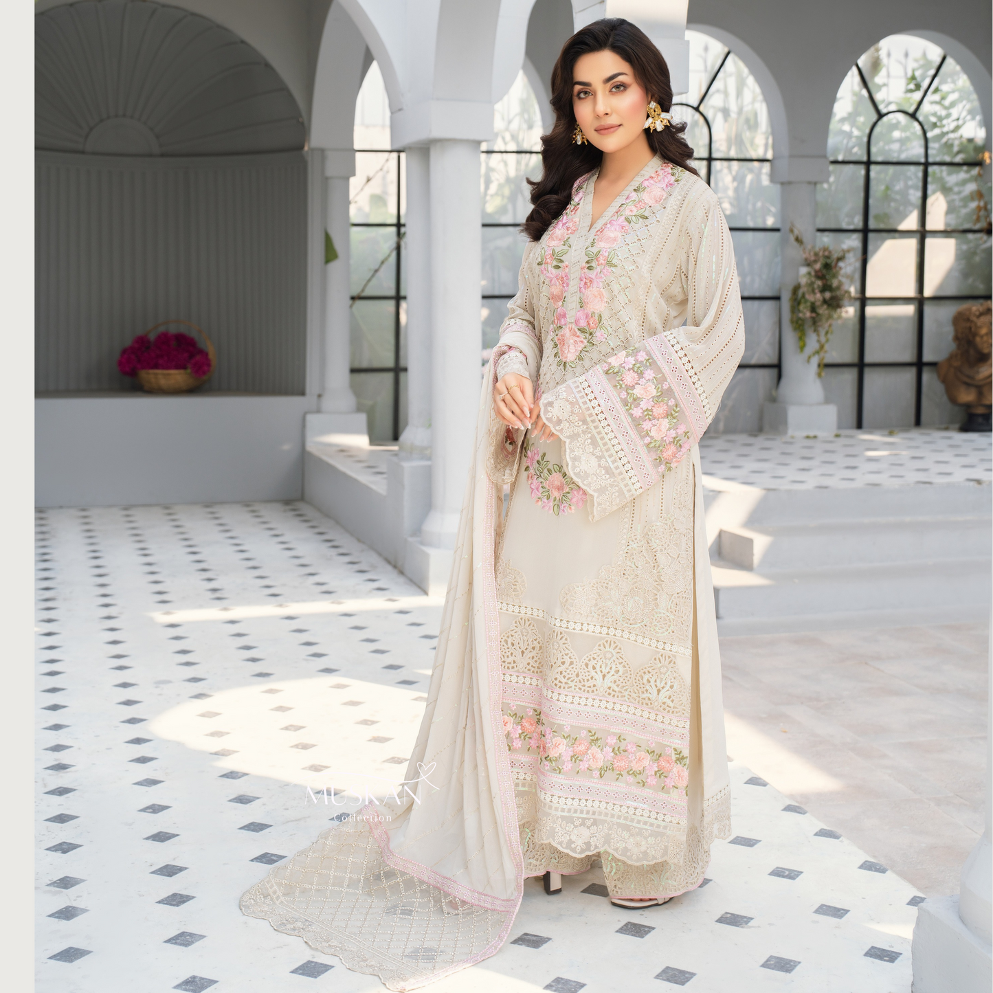 3 Piece Luxury Chiffon Ready to Wear Collection | karma Collection UMKC0902