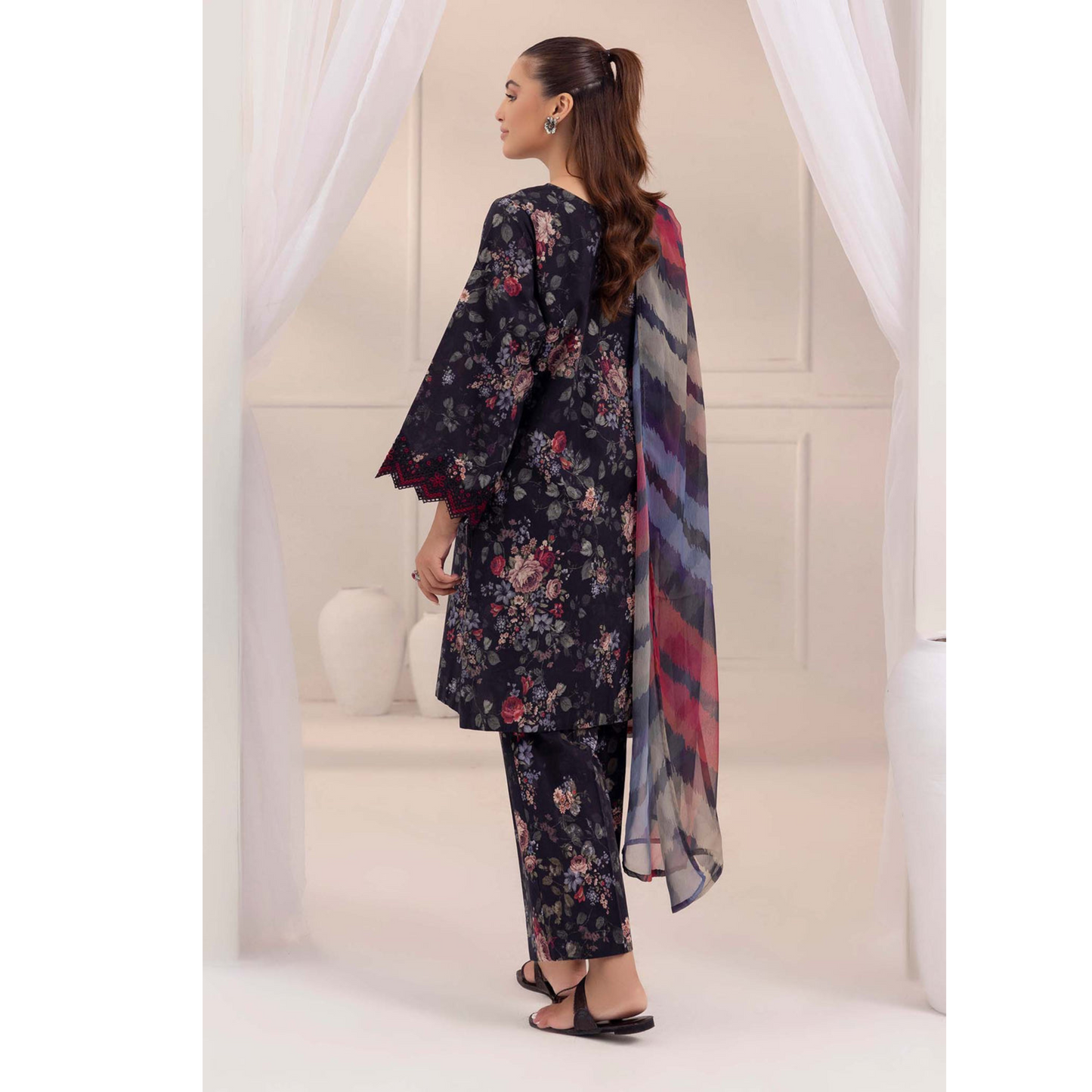 3 Pc Printed Khaddar Ready to Wear Dress - Adan's libas