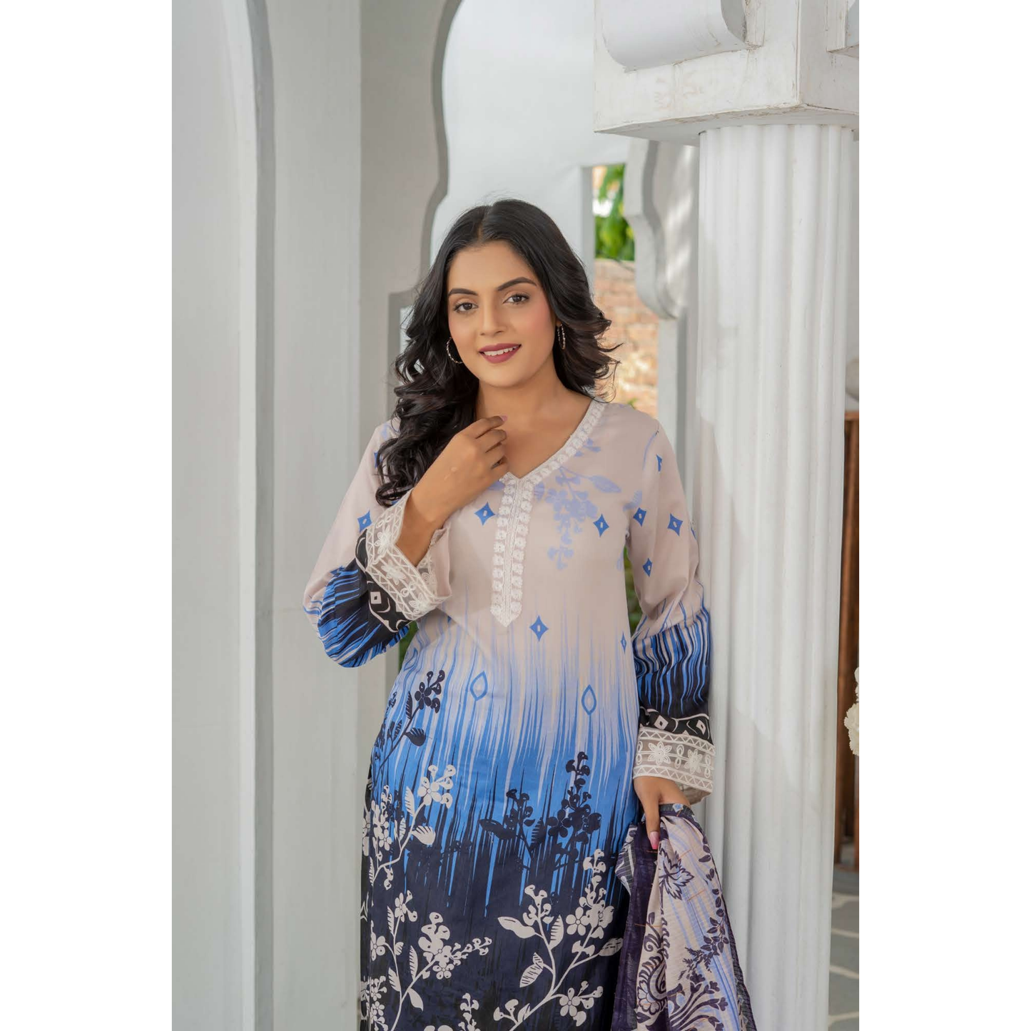 UMRZ-47 3 Pc Pakistani Printed Summer Lawn Collection by Rangz