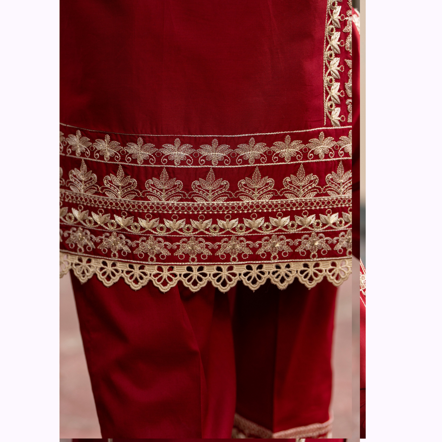 UKC-28 Embroidered Cambric Cotton Ready to Wear 3 Pc - Karma Collection