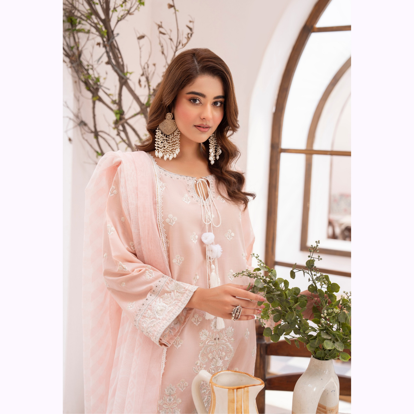 KC-1476 Embroidered Luxury Cambric Cotton farshi Shalwar Collection | Ready to Wear | Karma Collection
