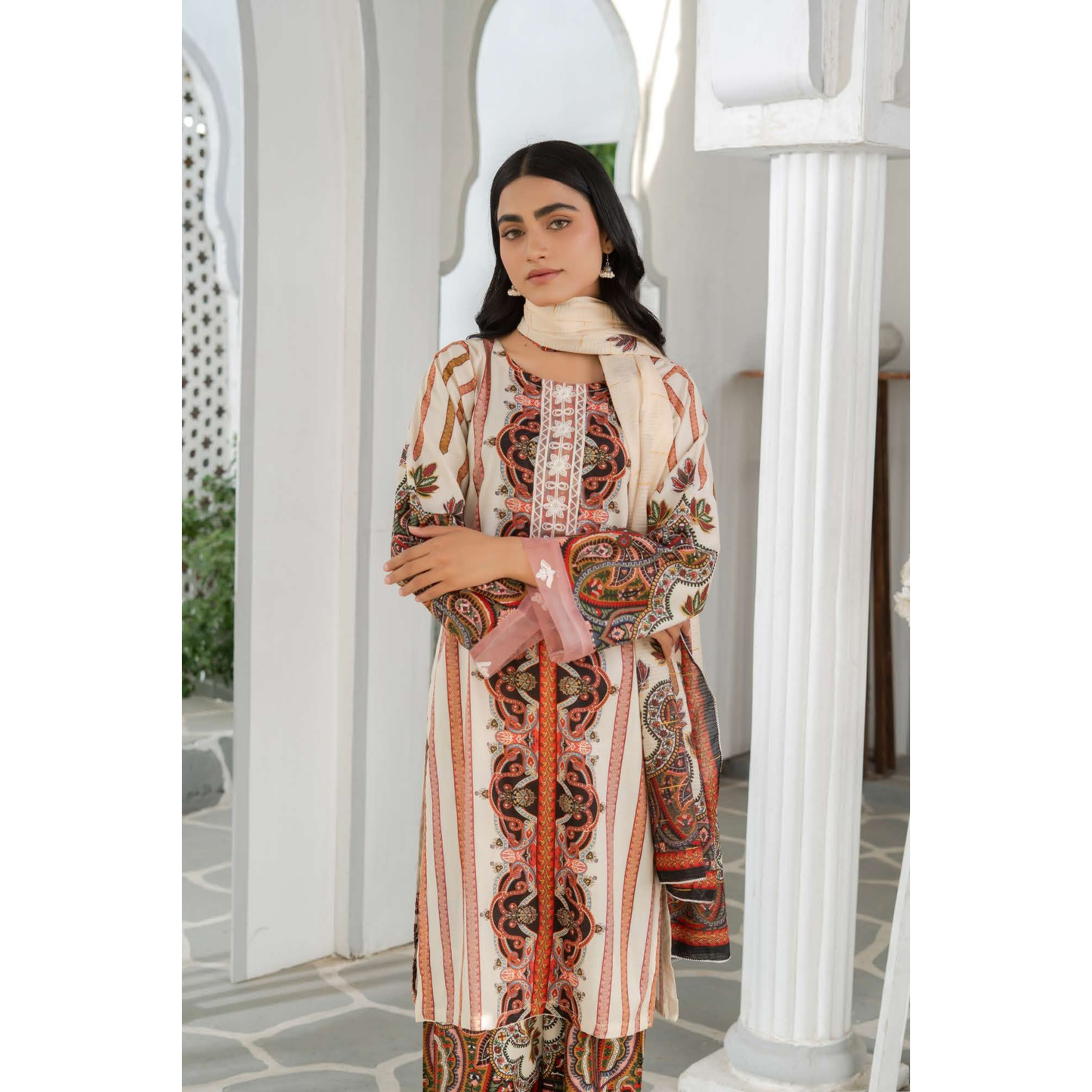 UMRZ-47 3 Pc Pakistani Printed Summer Lawn Collection by Rangz