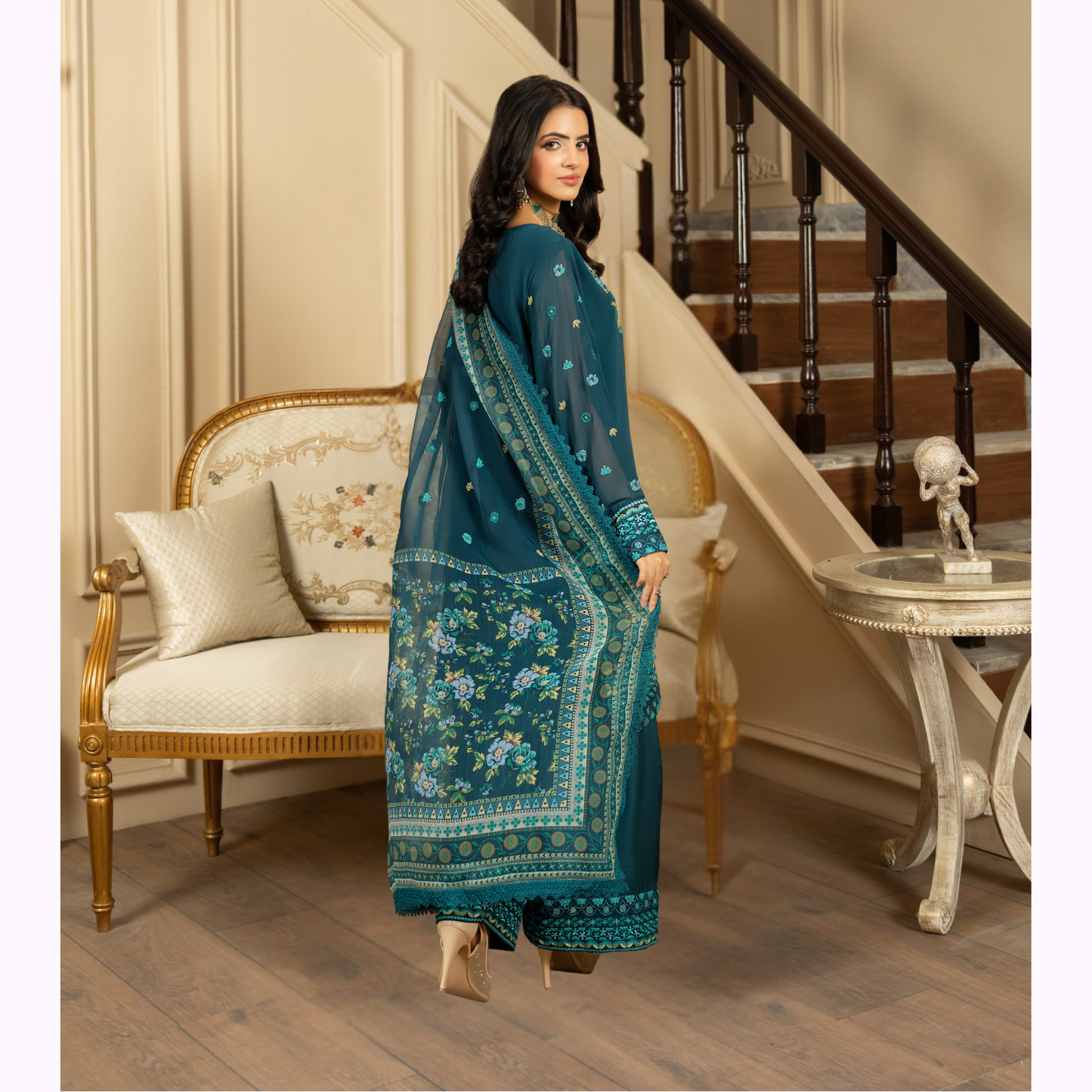 F-467 Embroidered Georgette Chiffon Collection by karma Collection