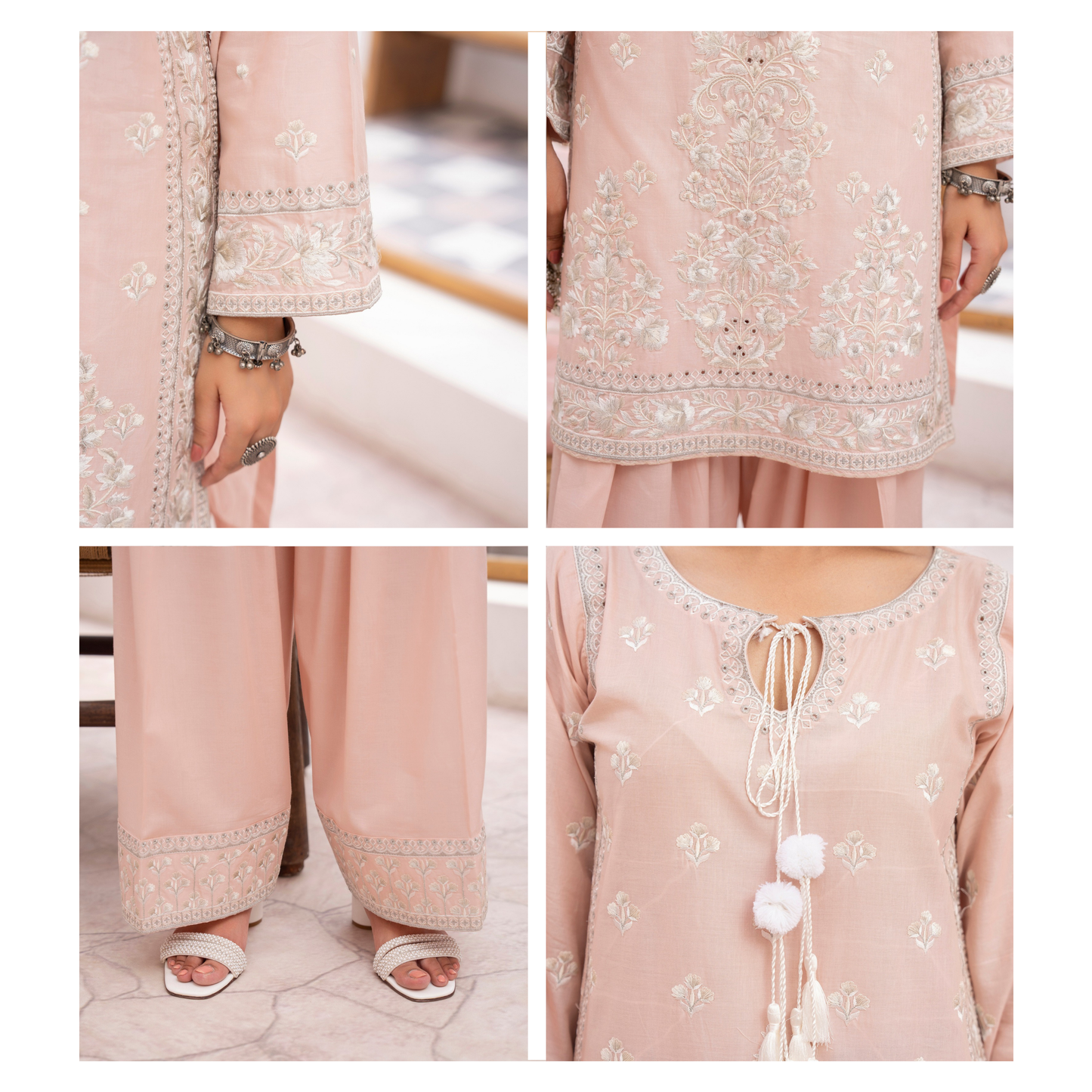 KC-1476 Embroidered Luxury Cambric Cotton farshi Shalwar Collection | Ready to Wear | Karma Collection