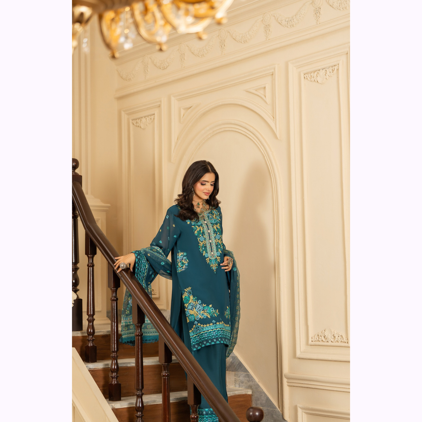 F-467 Embroidered Georgette Chiffon Collection by karma Collection