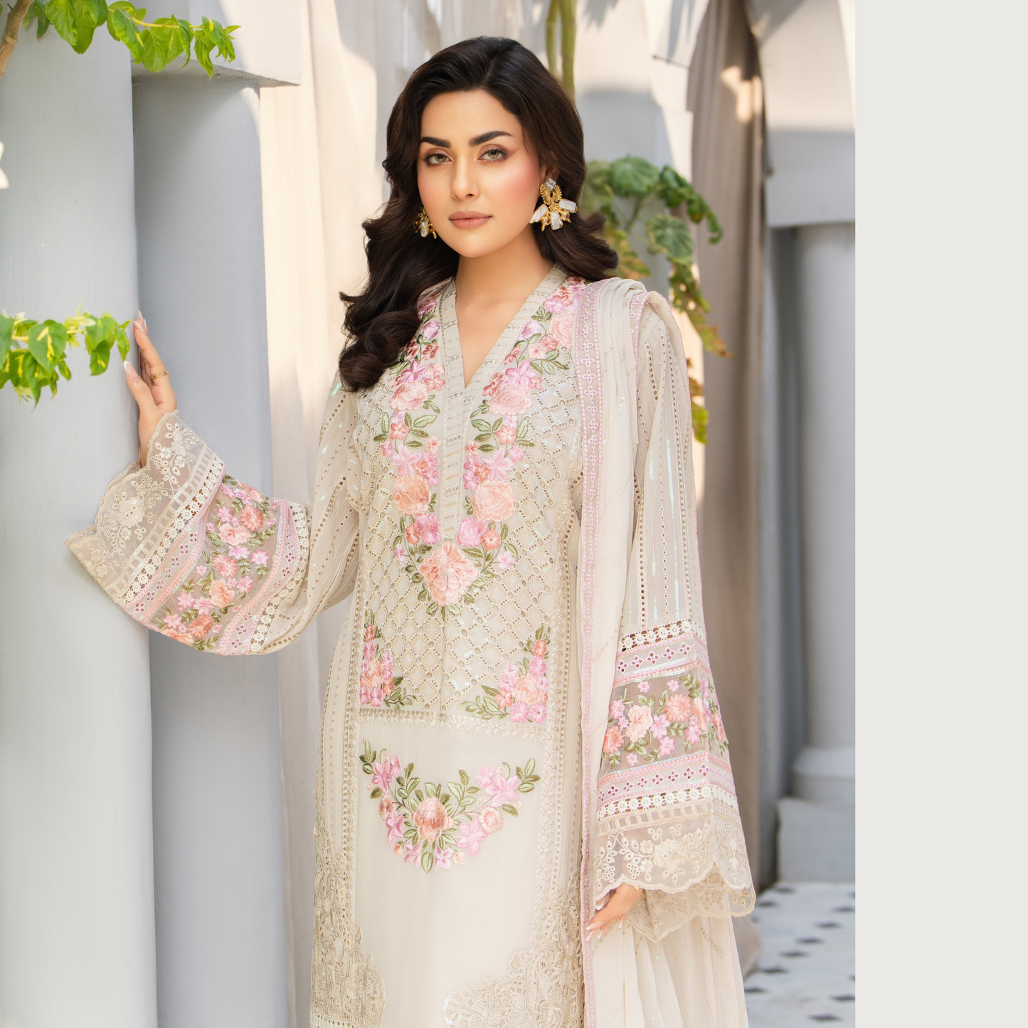 3 Piece Luxury Chiffon Ready to Wear Collection | karma Collection UMKC0902