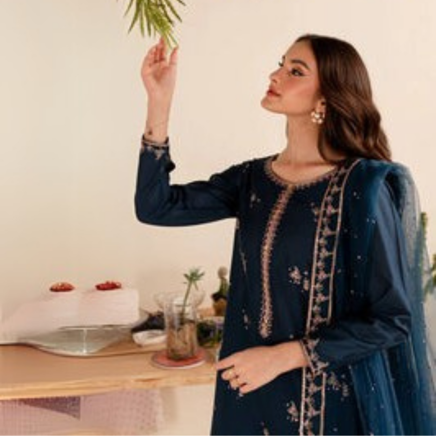 UA-39 3 Pc Embroidered Cotton Collection | Ready to Wear | UMNAA
