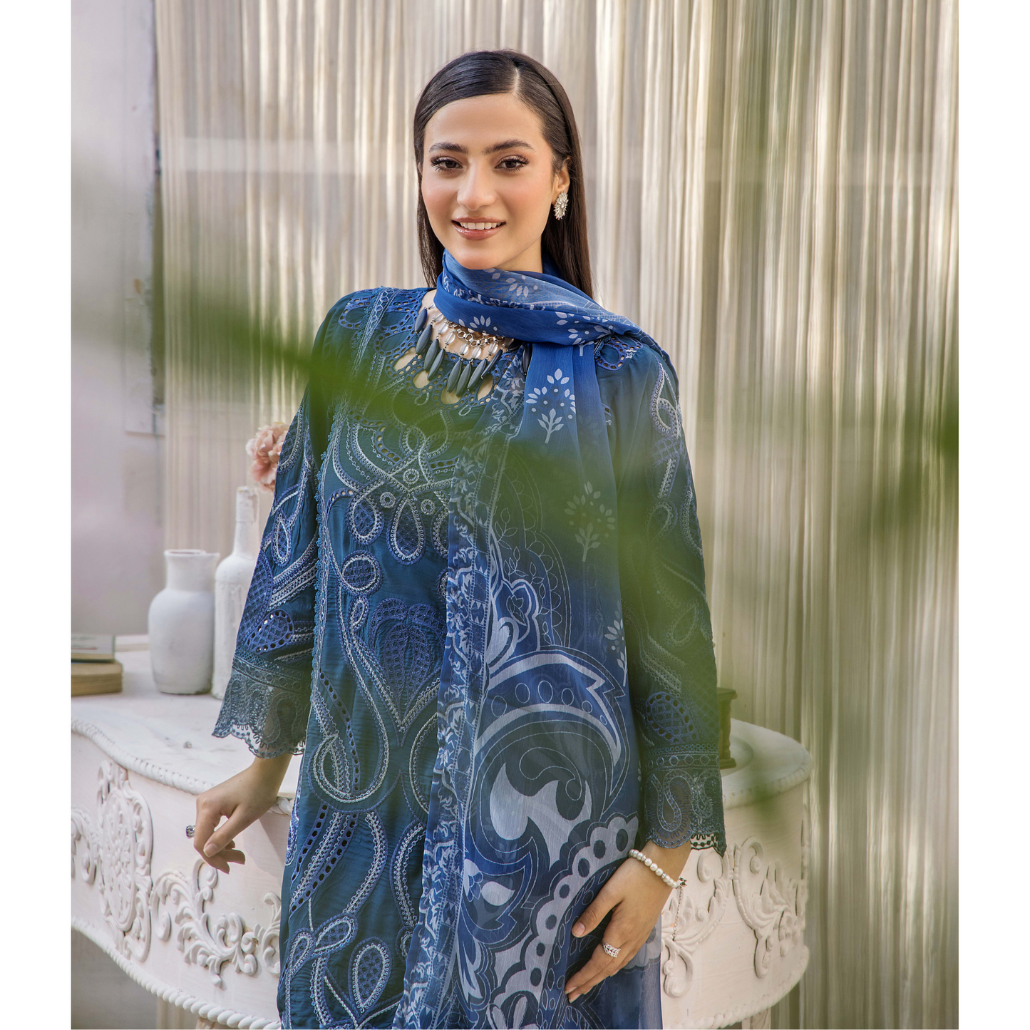 UTT-02 Embroidered Viscose 3 Pc Pakistani Dress | Eid Ready to wear | Traditional Thread