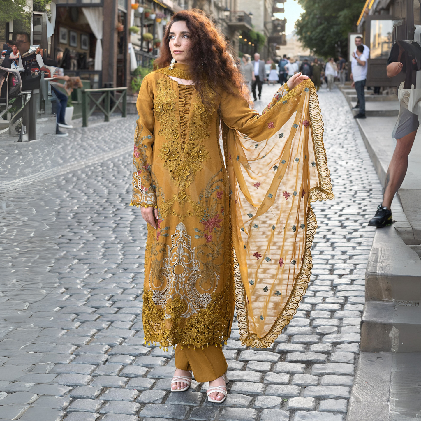 UA-114 Luxury Embroidered Chiffon Collection | Ready to Wear | Umnaa