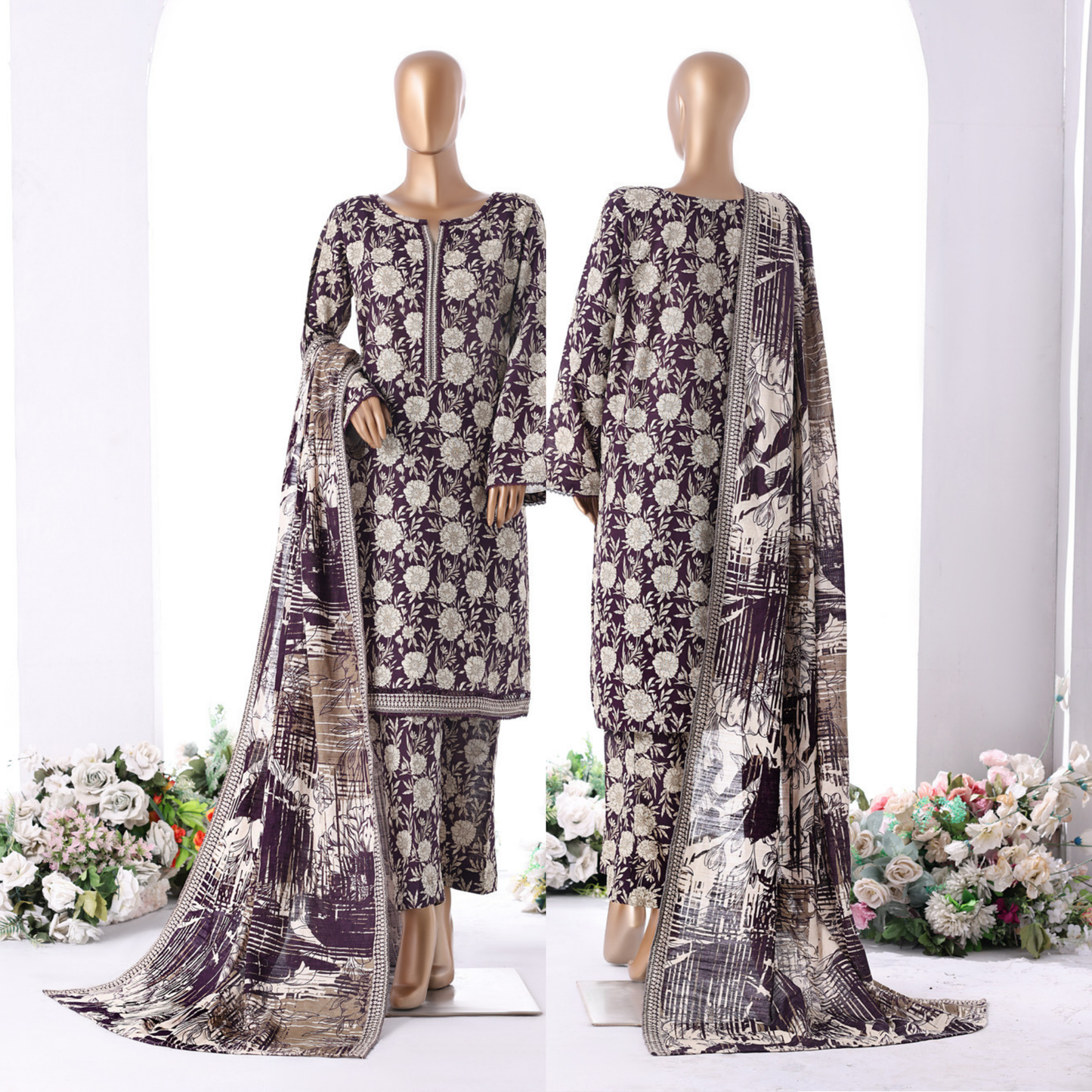 UBA-01 Printed Khaddar 3 Pc Winter Collection by Bin Saeed