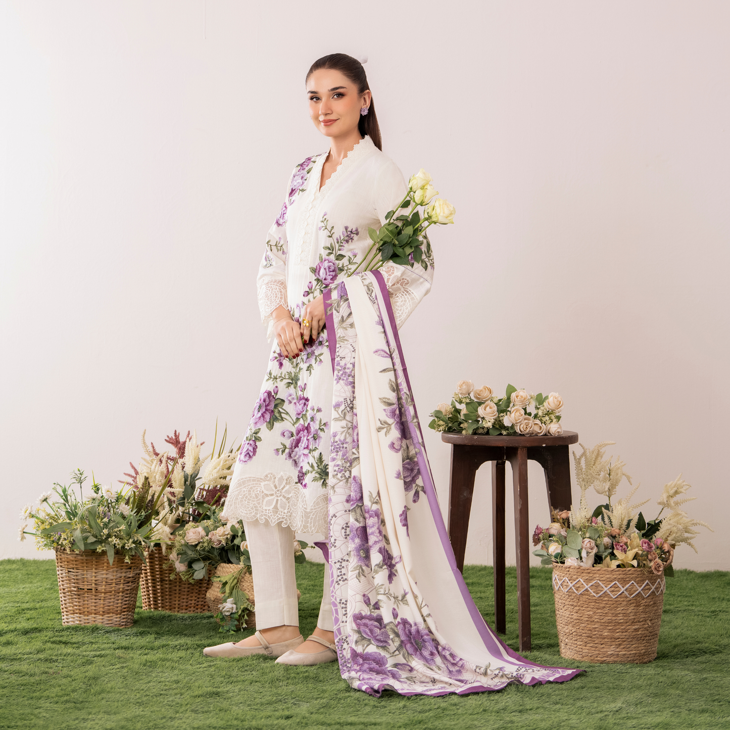UA-119 Embroidered khaddar 3 Pc Collection | Ready to Wear | Umnaa