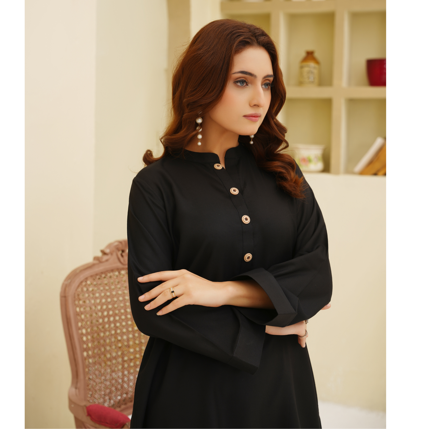 UA-129 Stylish Modest Dhanak Solid Co Ord Set by Umnaa