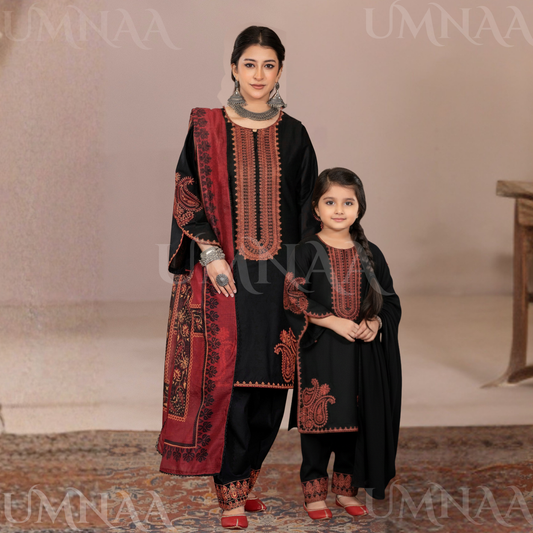 UA-162 Embroidered Slub Linen Farshi Shalwar Collection | Ready by Wear | Pakistani Dress Asian Clothes Umnaa