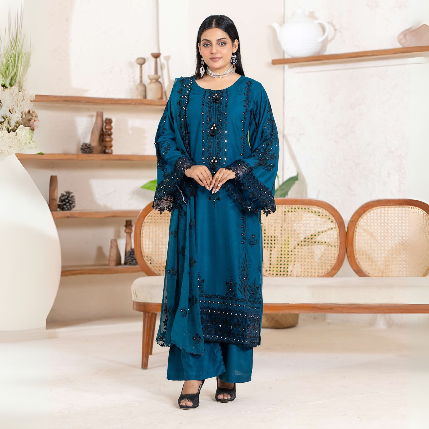 UMRZ-52 "Edenrobe LUX " Embroidered Linen Collection By Rangz
