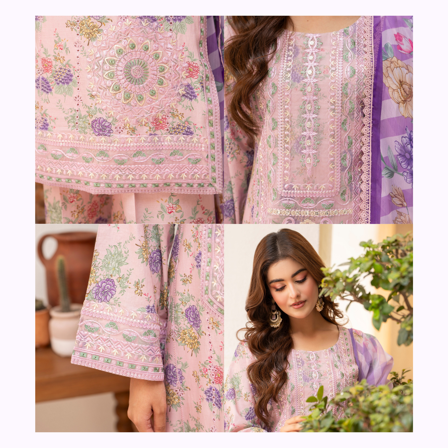 "Aina II" Embroidered Printed Lawn 3 Pc Collection by Karma Collection