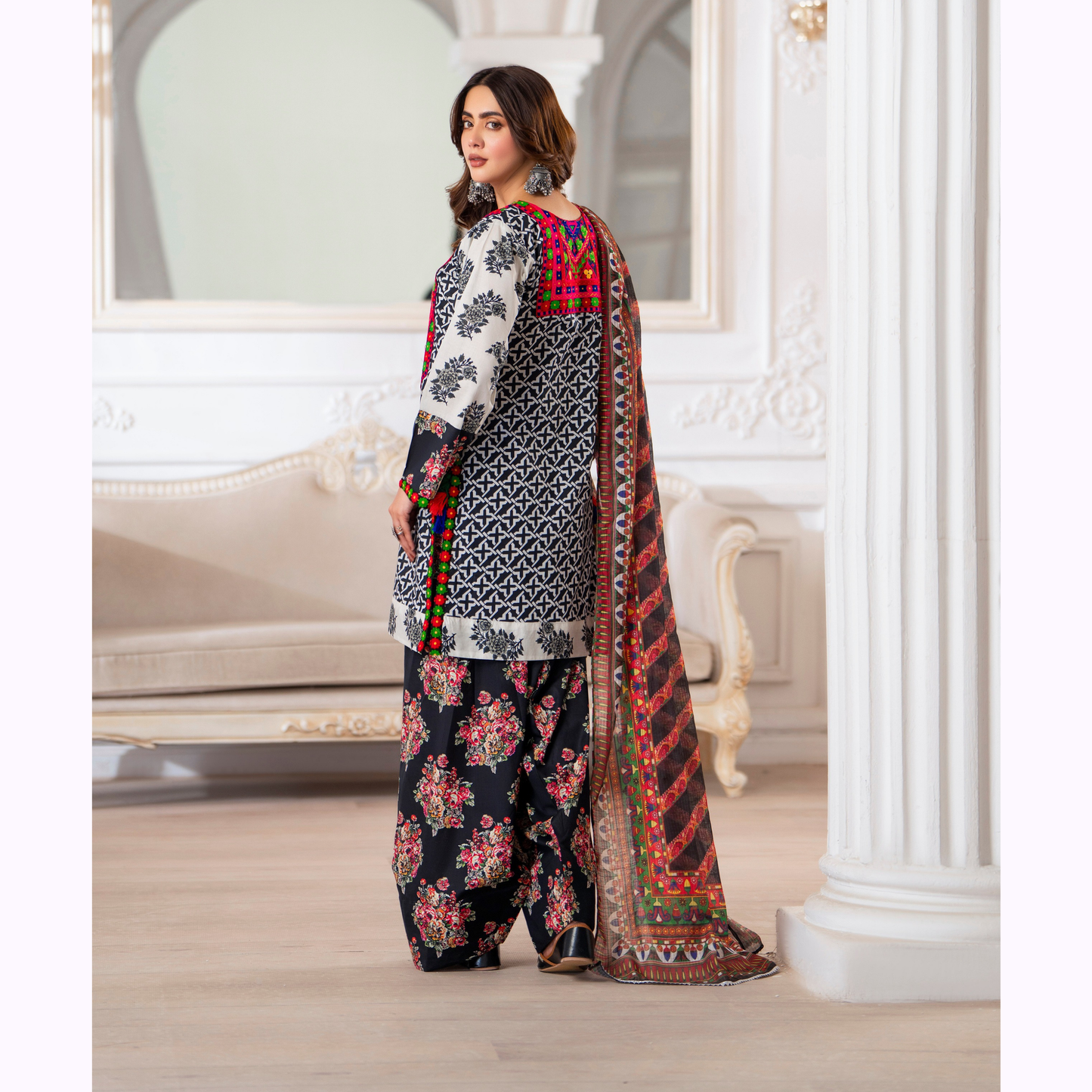 3 Pc Luxury Embroidered trendy Farshi Shalwar Collection | Eid Wear | karma collection
