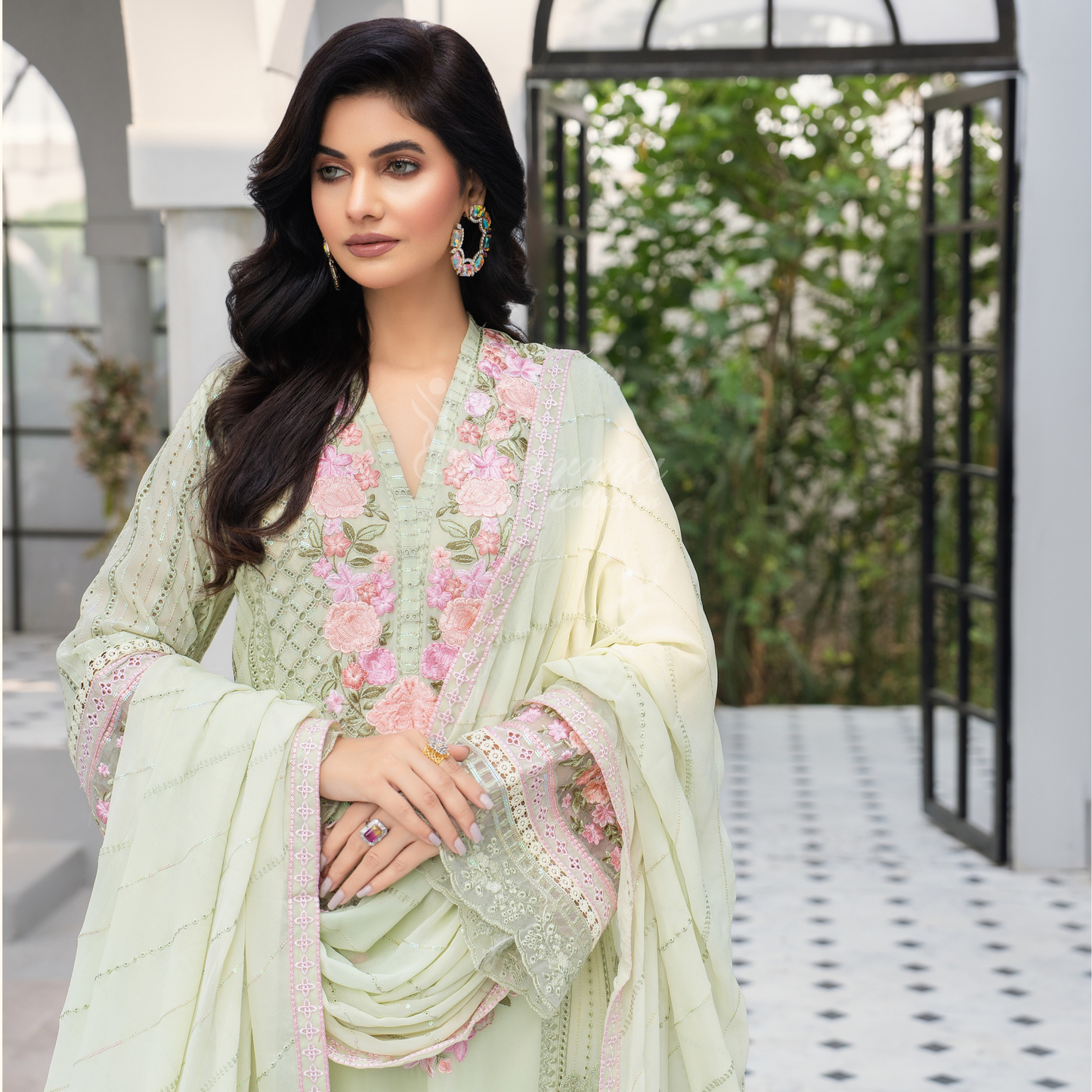 3 Piece Luxury Chiffon Ready to Wear Collection | karma Collection UMKC0902