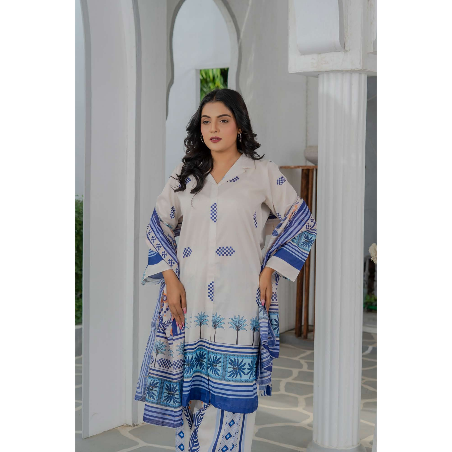 UMRZ-47 3 Pc Pakistani Printed Summer Lawn Collection by Rangz