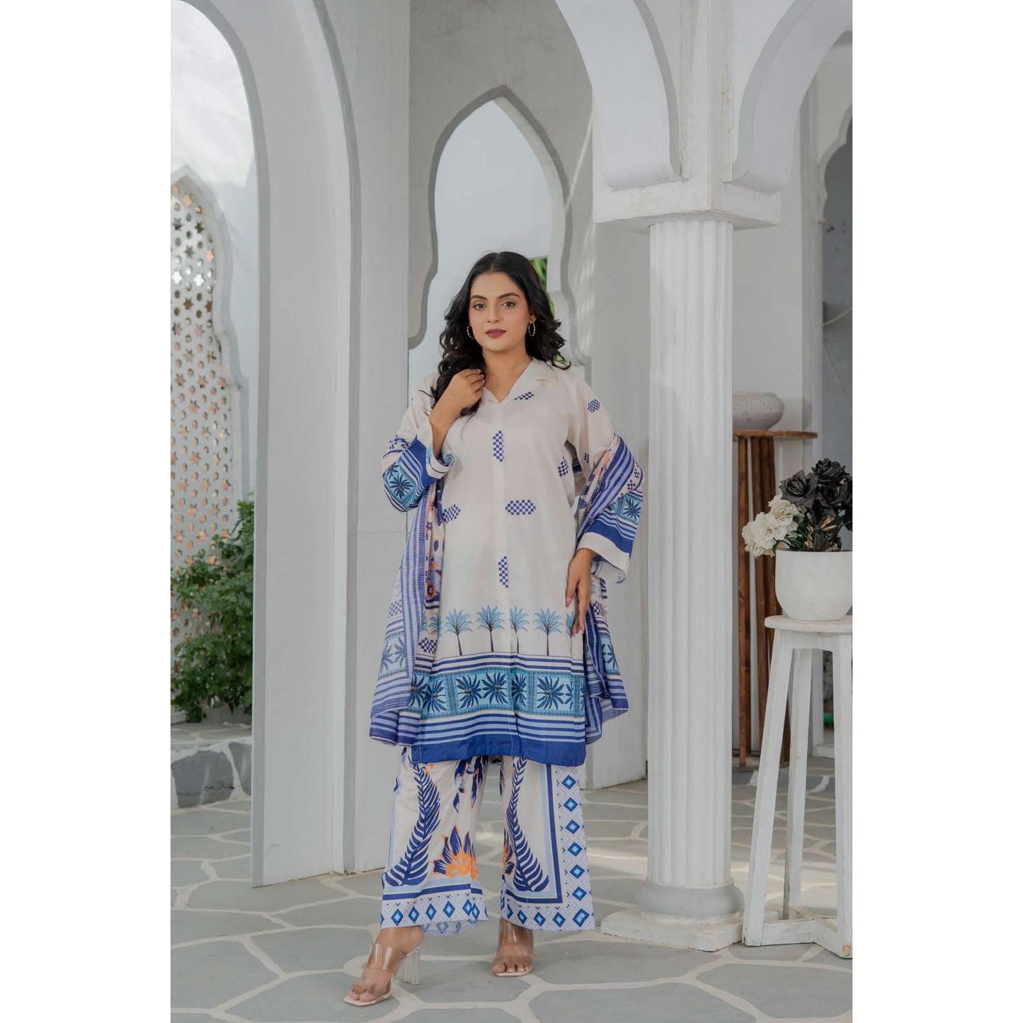 UMRZ-47 3 Pc Pakistani Printed Summer Lawn Collection by Rangz
