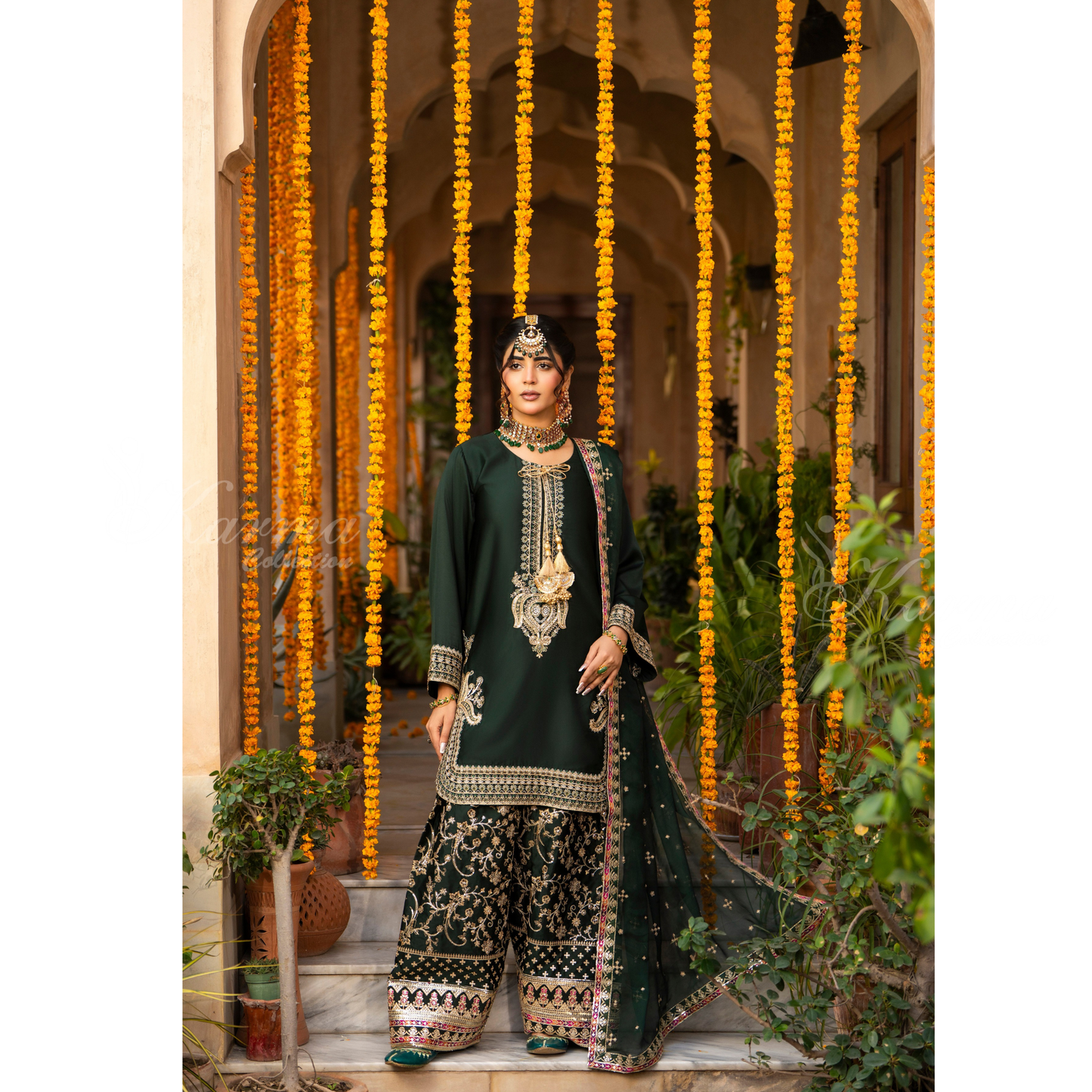 F-493 "Hayat" Embroidered Festive Luxury 3 Pc by Karma Collection