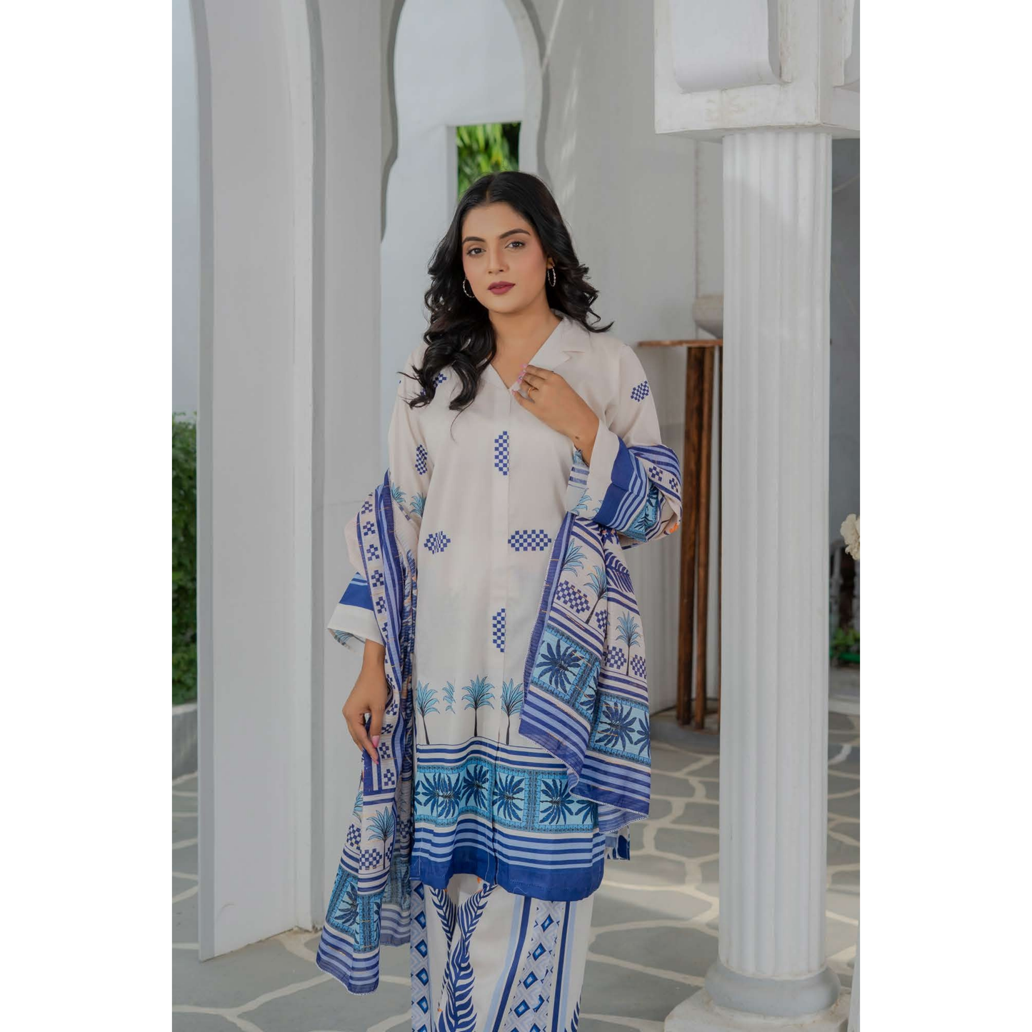 UMRZ-47 3 Pc Pakistani Printed Summer Lawn Collection by Rangz