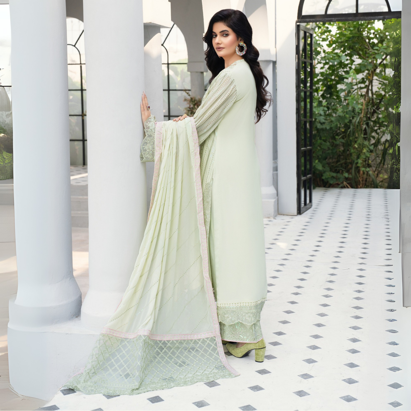 3 Piece Luxury Chiffon Ready to Wear Collection | karma Collection UMKC0902