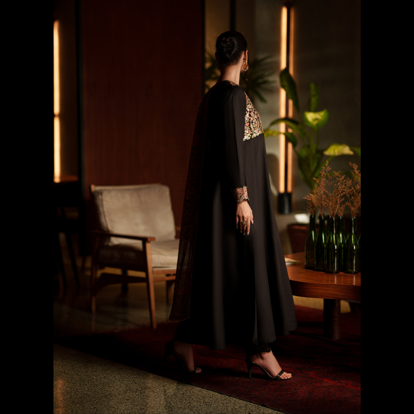 UCA-36 ELARA Festive Embroidered Viscose Dress with Printed Silk Dupatta | Women’s Festive Wear Pakistani Designer Outfit by Casuallite