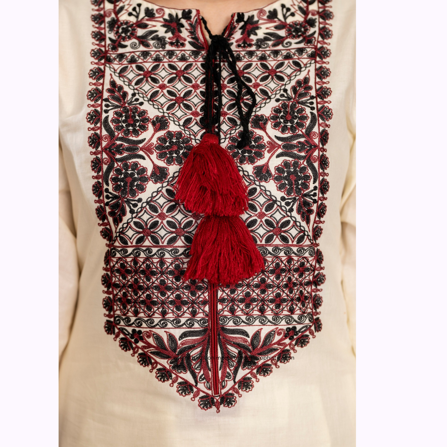 UKC-29 Embroidered Cambric Cotton dress with Ajrak Style Dupatta Ready to Wear 3 Pc - Karma Collection