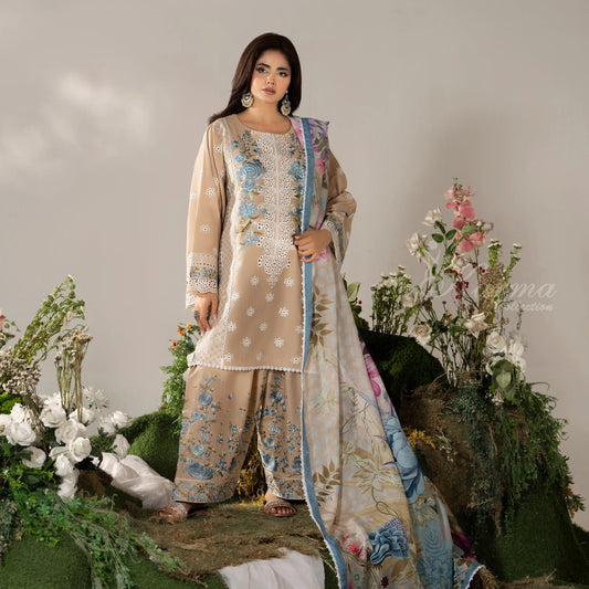 KC-1587 "AYRA" Embroidered Cambric Cotton Collection by Karma Collection