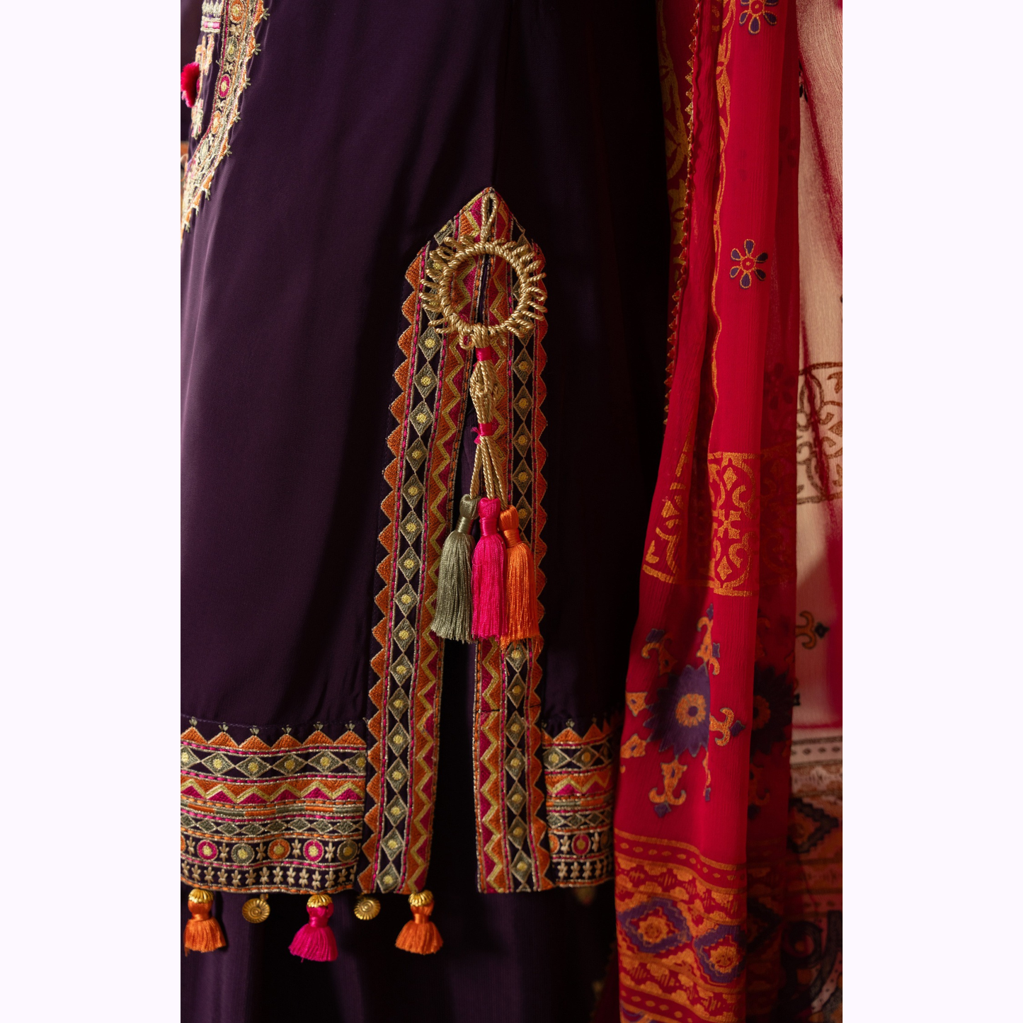 F-468 Embroidered Georgette Chiffon Farshi Shalwar Collection by karma Collection