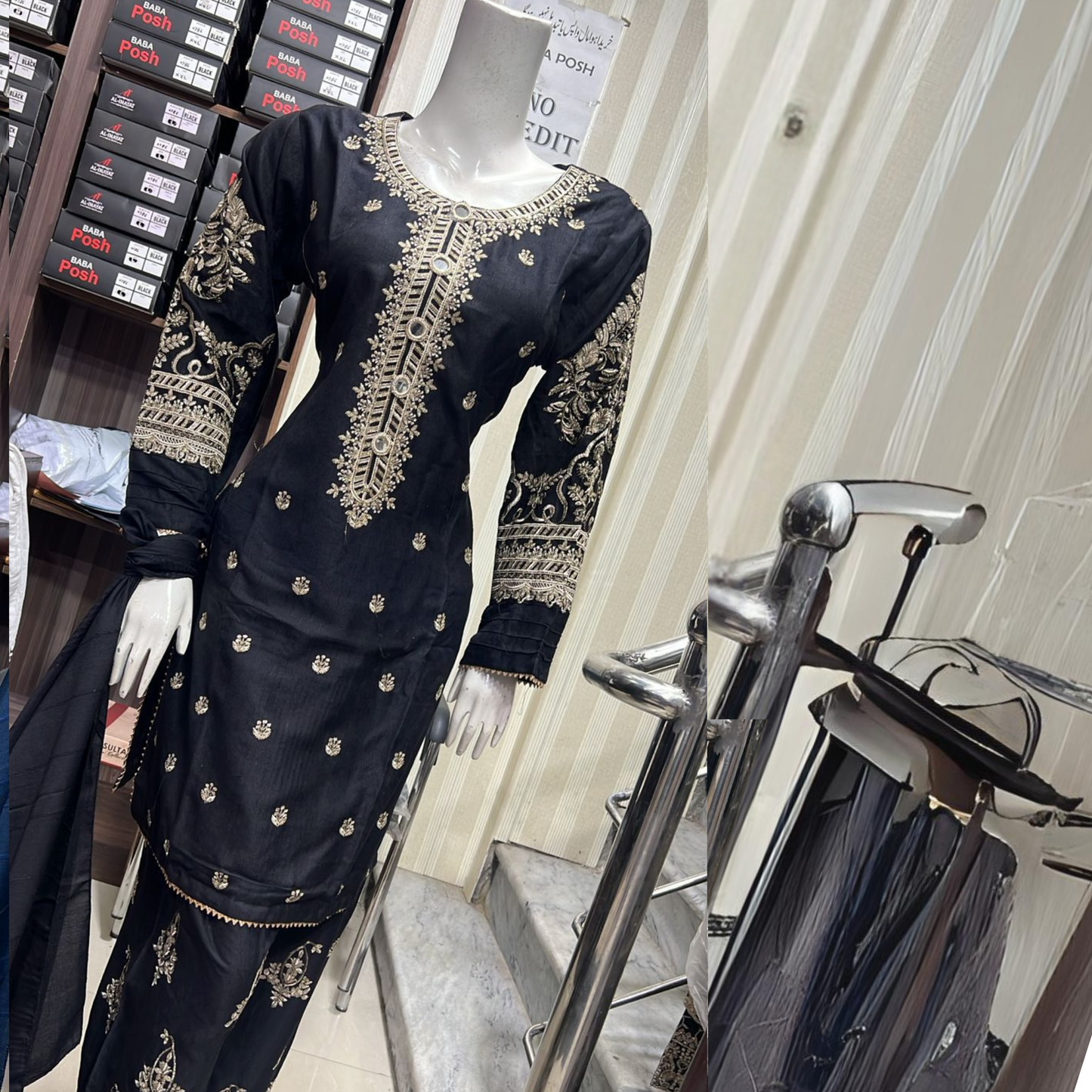 Embroidered Dhanak Dress with Pashmina Shawl | Ready to Wear Winter Collection UMNAA