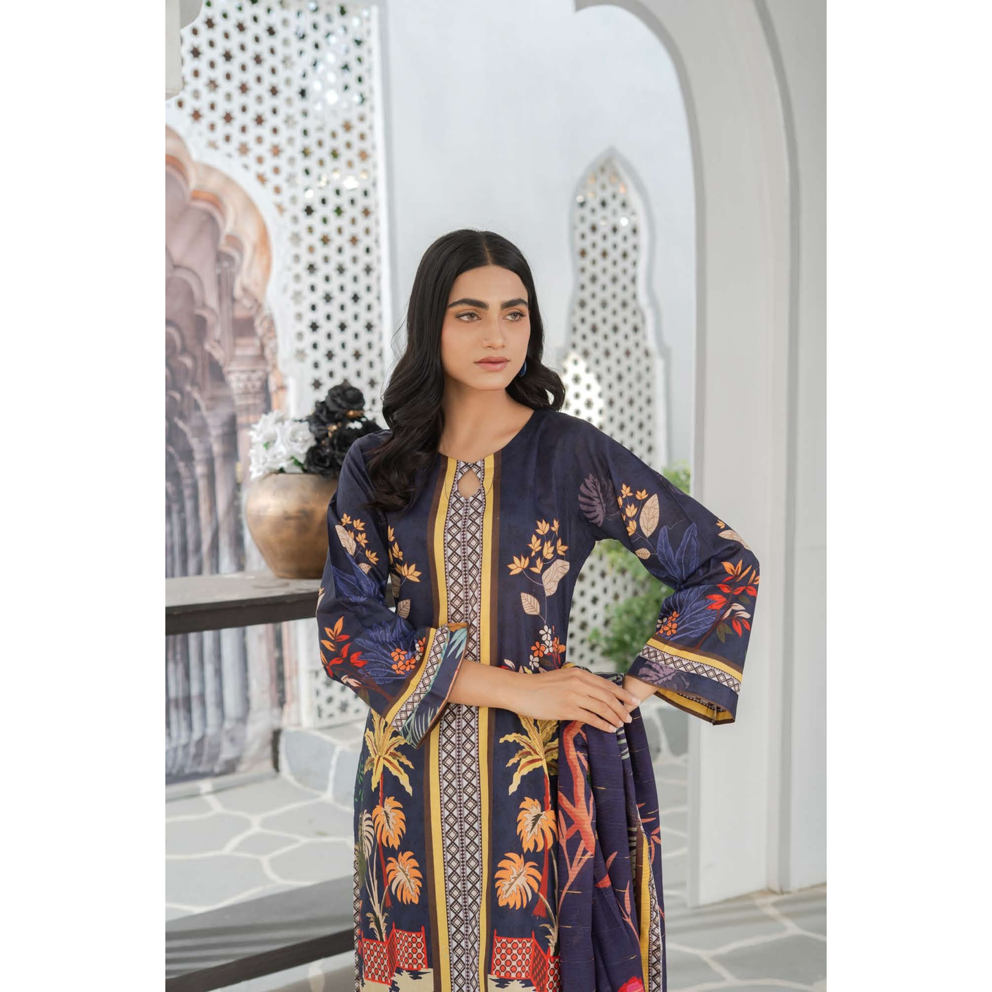UMRZ-46 3 Pc Pakistani Printed Summer Lawn Collection by Rangz