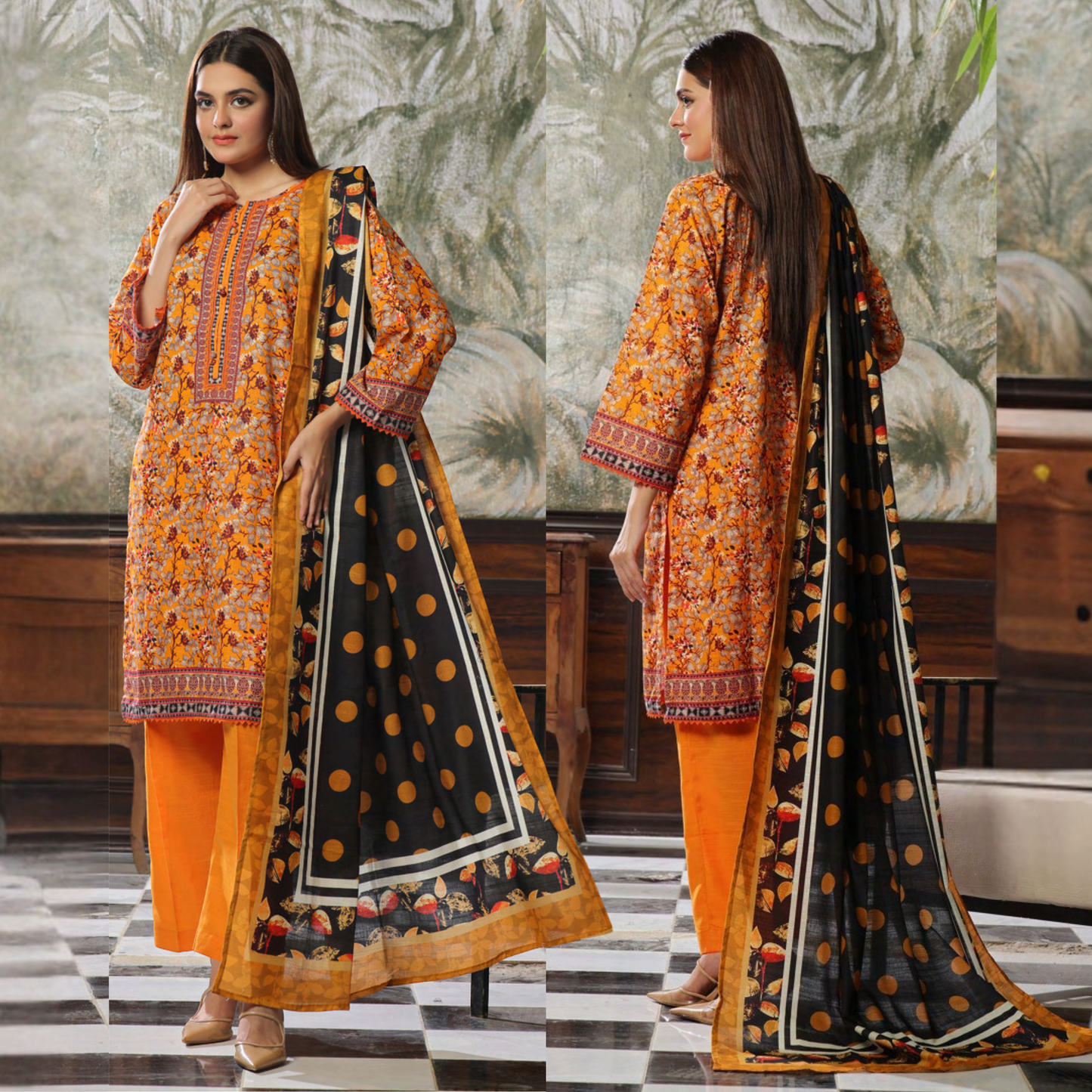 USN-15 Printed Khaddar 3 Pc Collection Set by Saphron