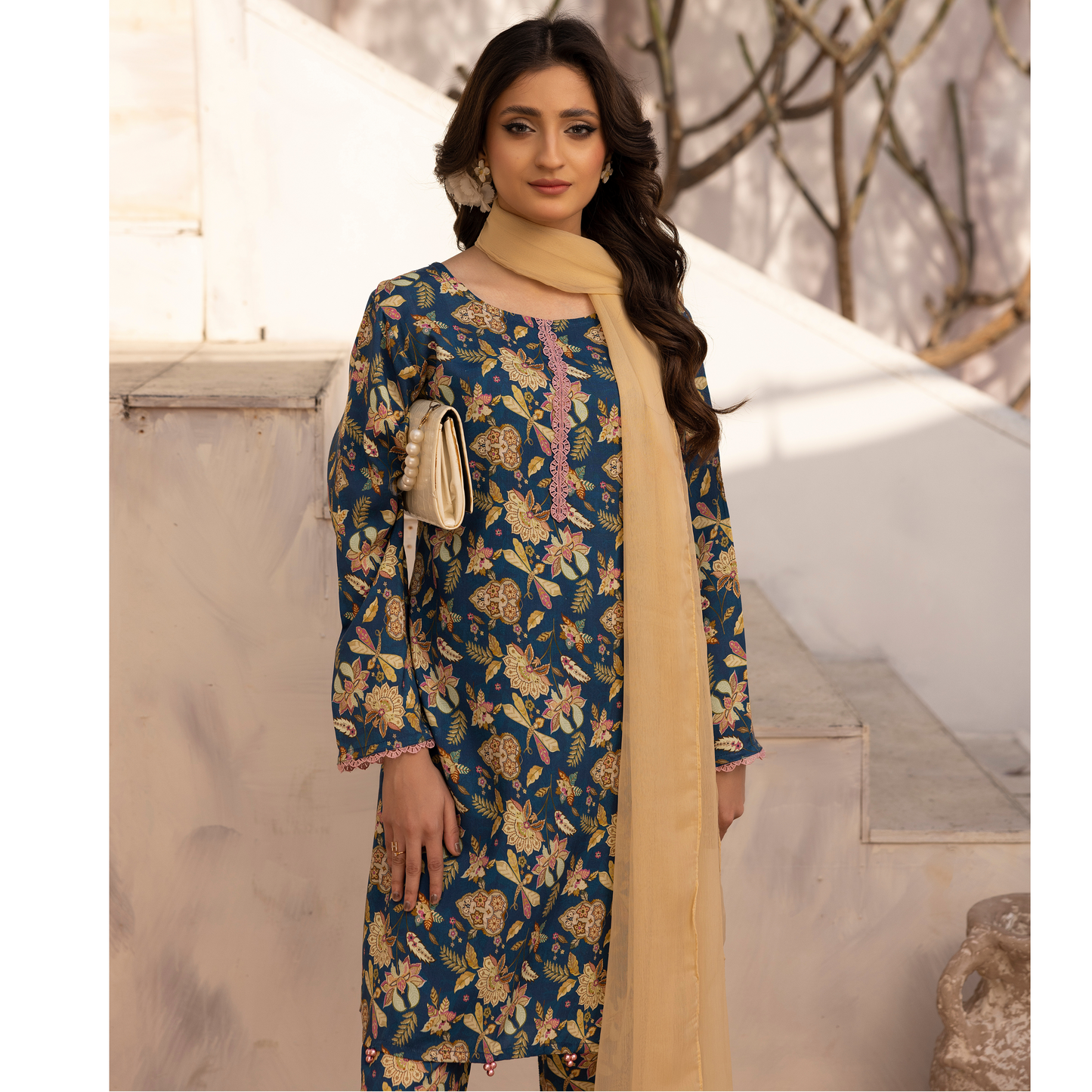 UMS-34 Mariyah Printed Linen 3 Pc Collection by Simrans asian clothes Casual Ready to Wear Pakistani dress