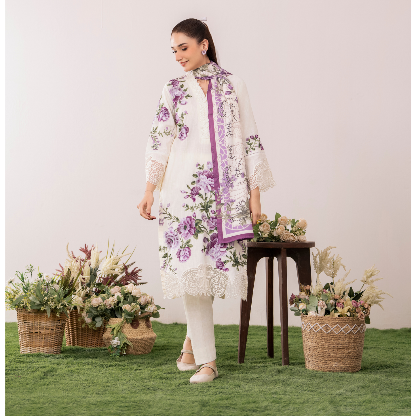 UA-119 Embroidered khaddar 3 Pc Collection | Ready to Wear | Umnaa