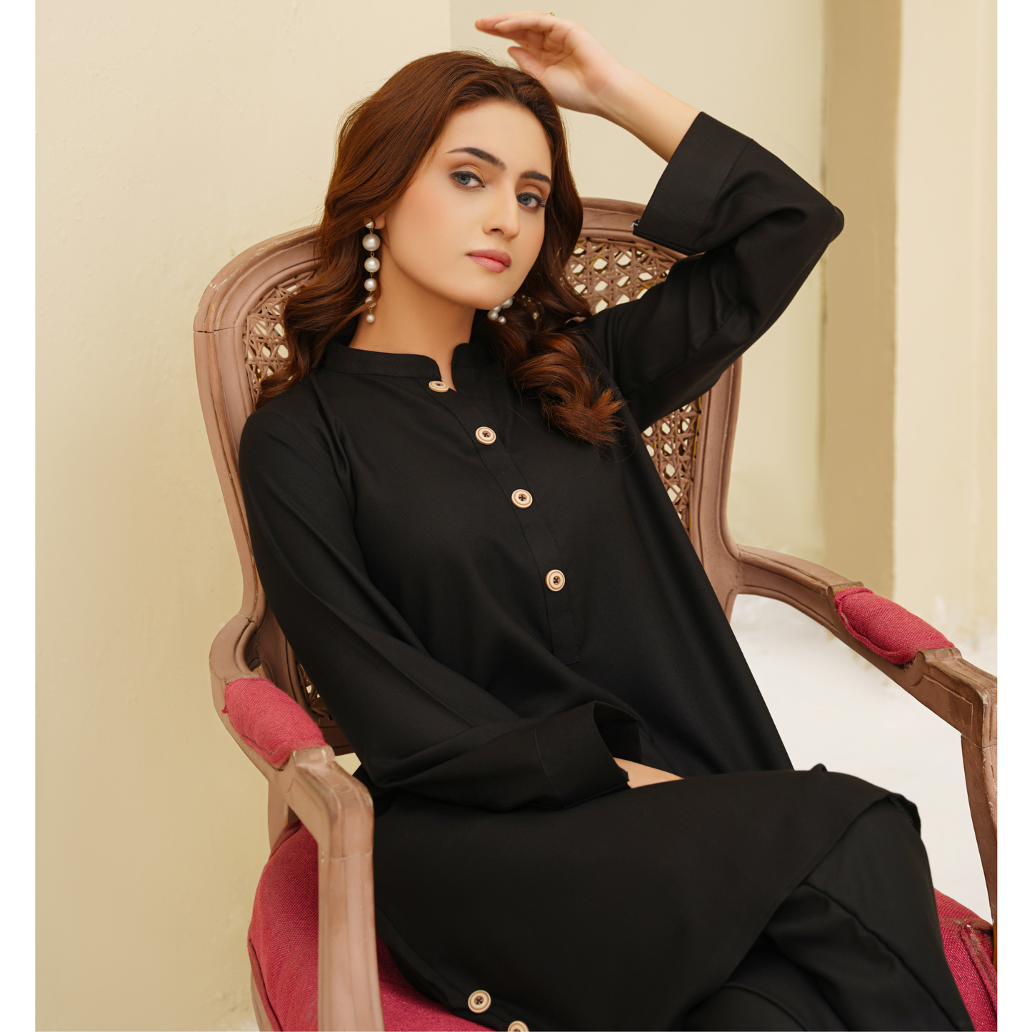UA-129 Stylish Modest Dhanak Solid Co Ord Set by Umnaa