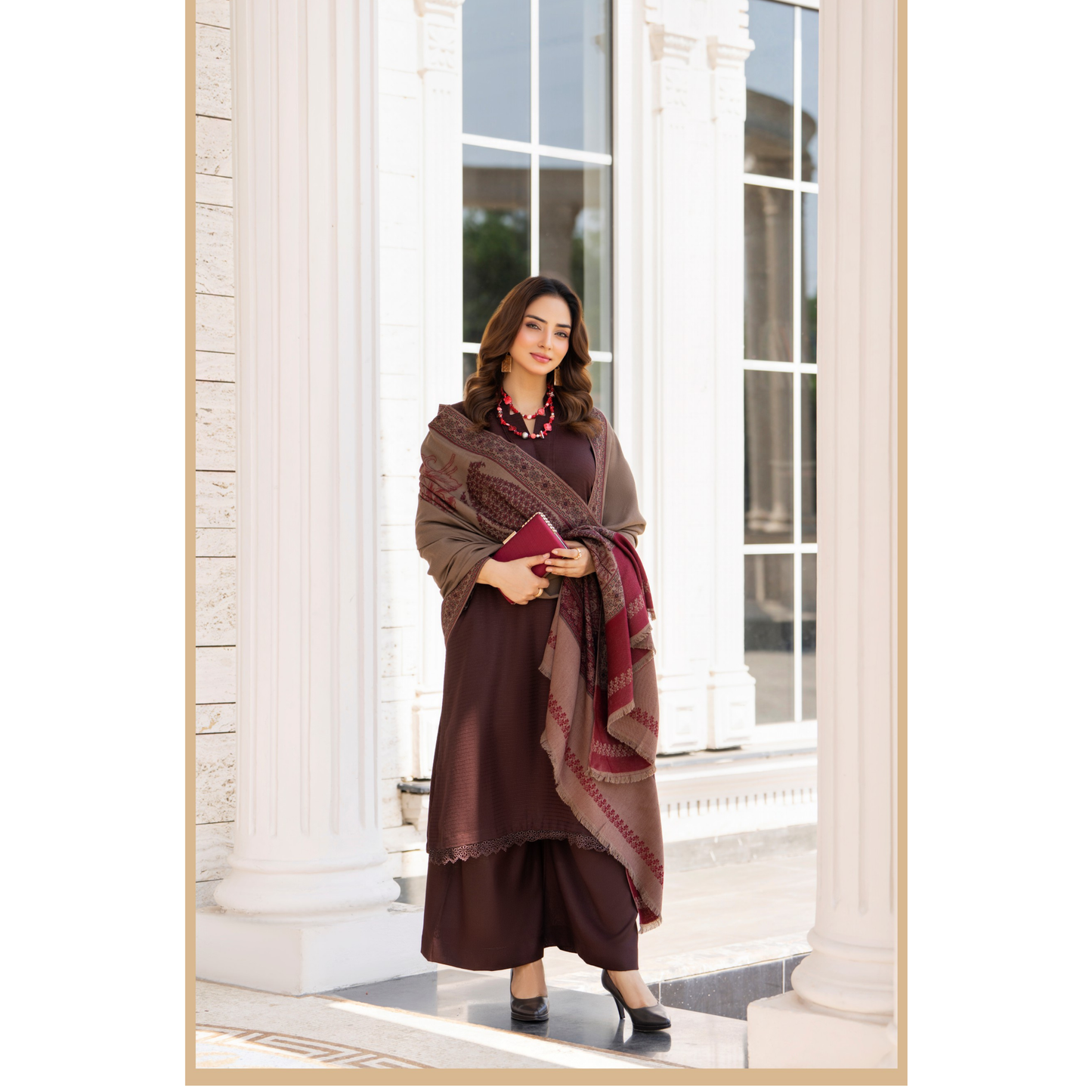 RA-23 Dhanak Dress with Kashmiri Wool Shawl 3 Pc Collection |Ready to Wear | Winter Collection | Raniya.h