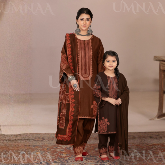 UA-162 Embroidered Slub Linen Farshi Shalwar Collection | Ready by Wear | Pakistani Dress Asian Clothes Umnaa