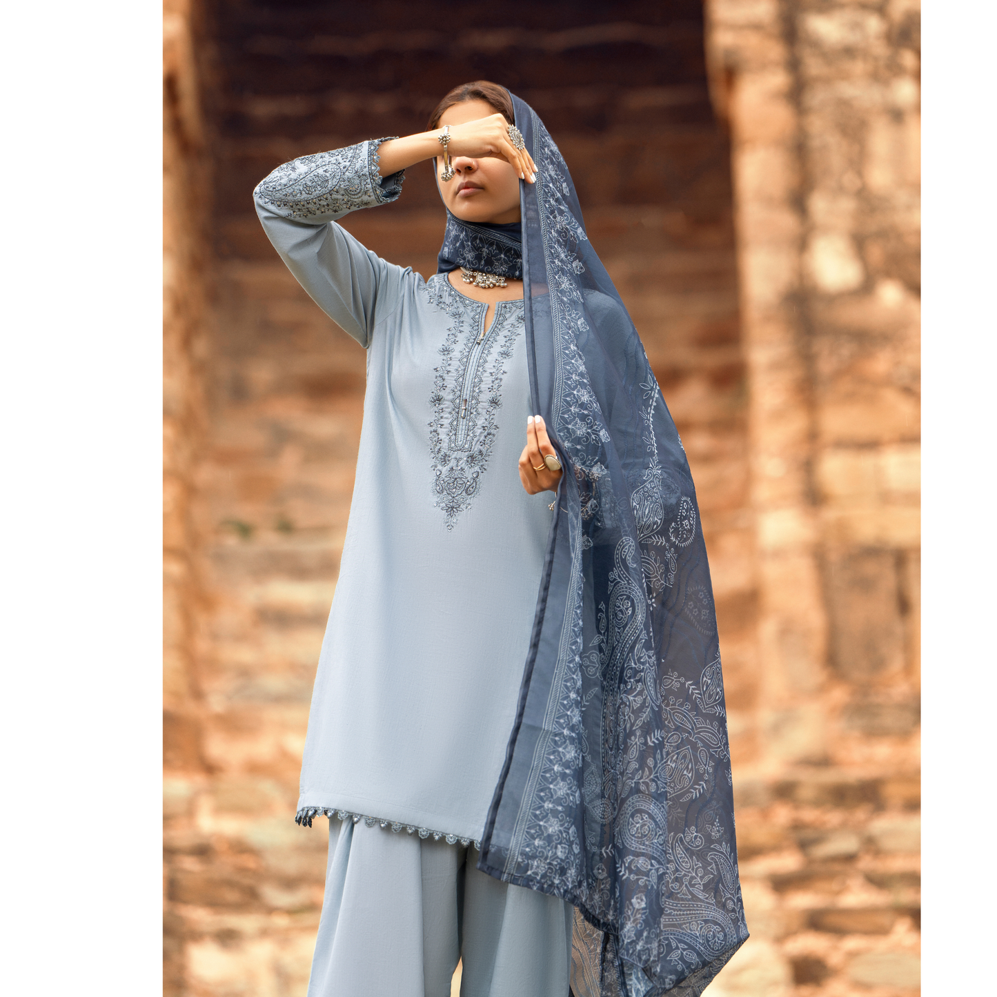 UCA-16 3 Pc Embroidered Cotton Lawn Ready to Wear Eid Collection by Casuallite