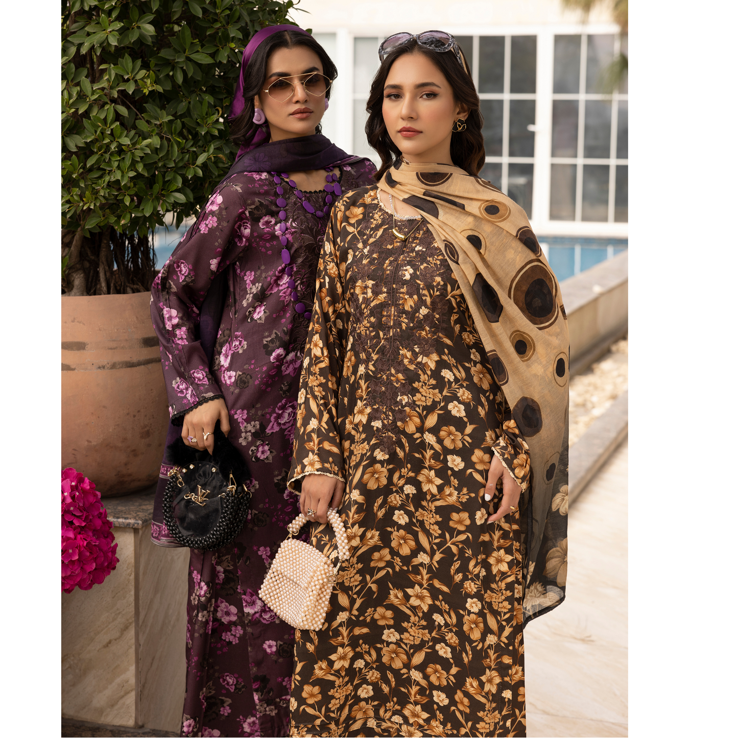UMS-32 Baroque x Simrans Printed Linen Collection | Ready to Wear | Asian Clothes