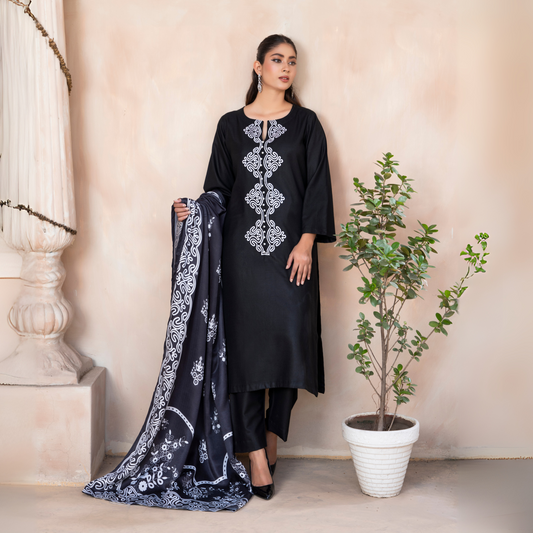 3 Pc Embroidered Dhanak Ready to Wear Dress - Raniya.h | UMRAH0501