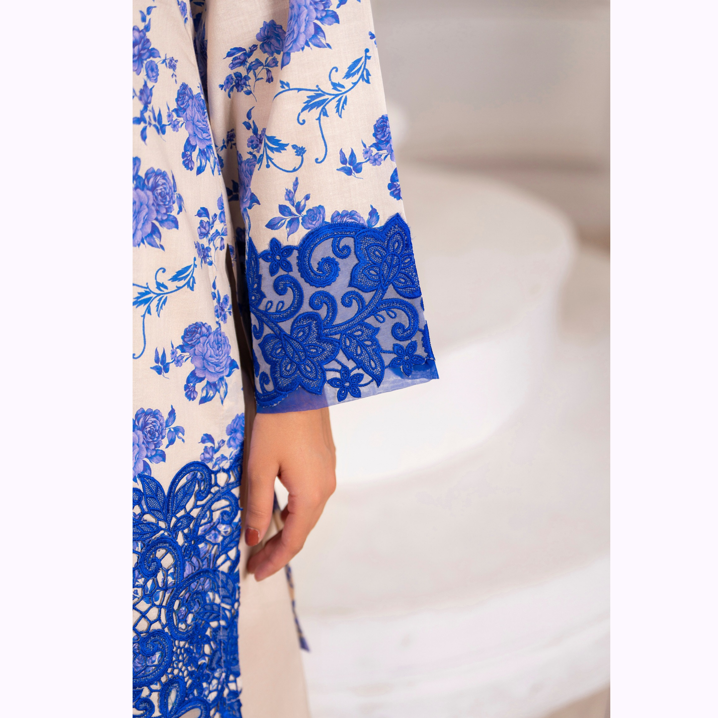 3 Pc Printed Floral Embroidered Trendy farshi Shalwar Collection karma collection