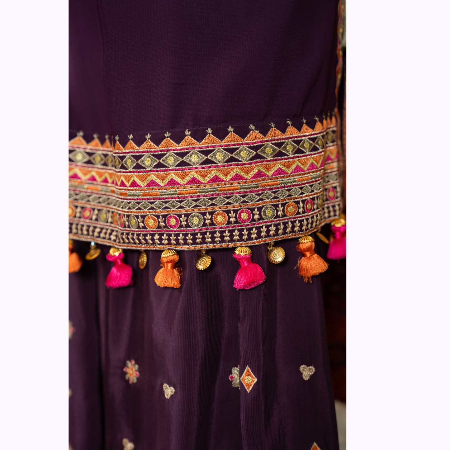 F-468 Embroidered Georgette Chiffon Farshi Shalwar Collection by karma Collection