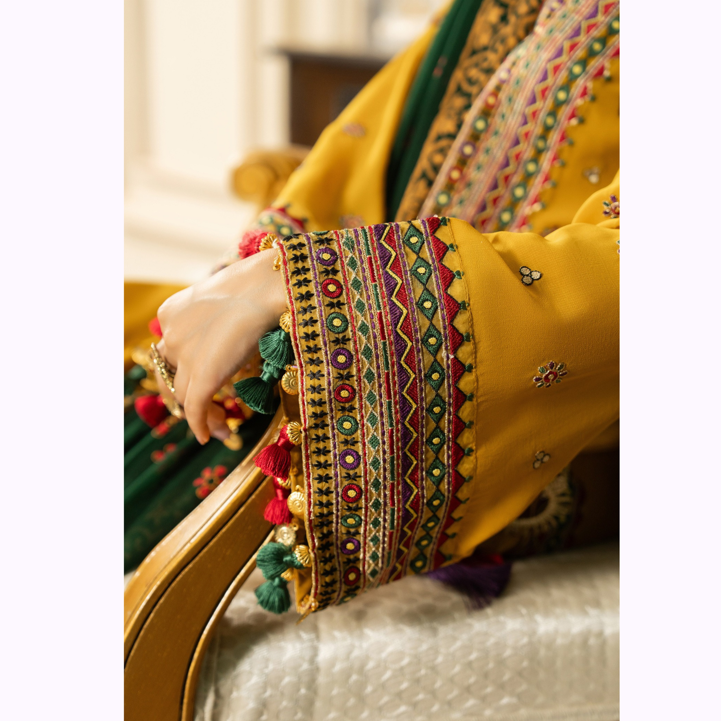 F-468 Embroidered Georgette Chiffon Farshi Shalwar Collection by karma Collection