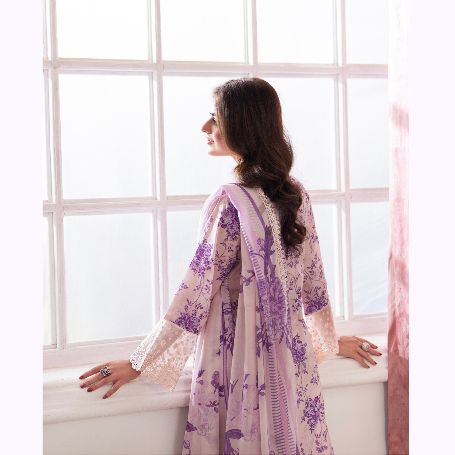 3 Pc Printed Floral Embroidered Trendy farshi Shalwar Collection karma collection