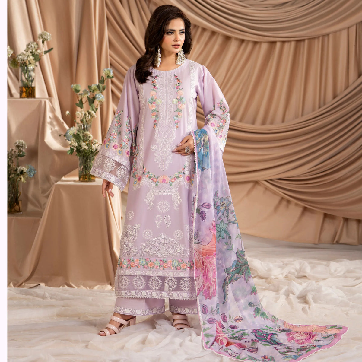 KC-1583 "AYRA" Embroidered Cambric Cotton Collection by Karma Collection