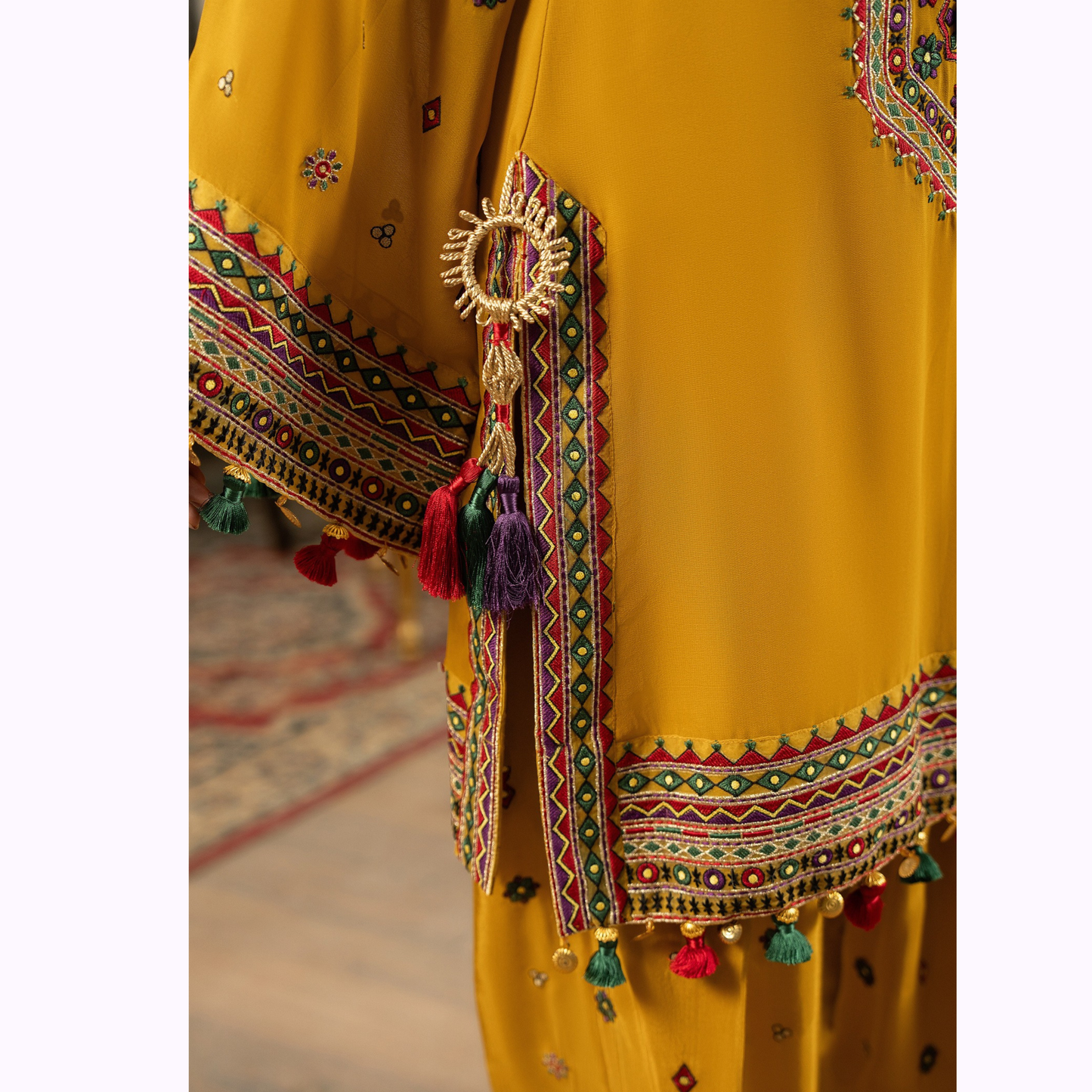 F-468 Embroidered Georgette Chiffon Farshi Shalwar Collection by karma Collection