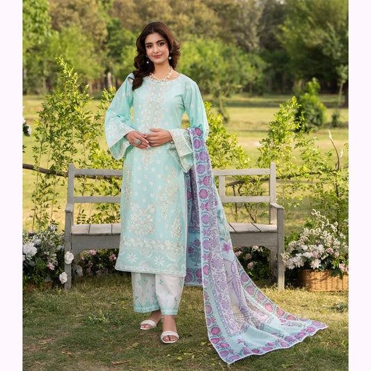 KC-1577 "Sunheri" Embroidered Festive Cambric Cotton Collection by Karma Collection